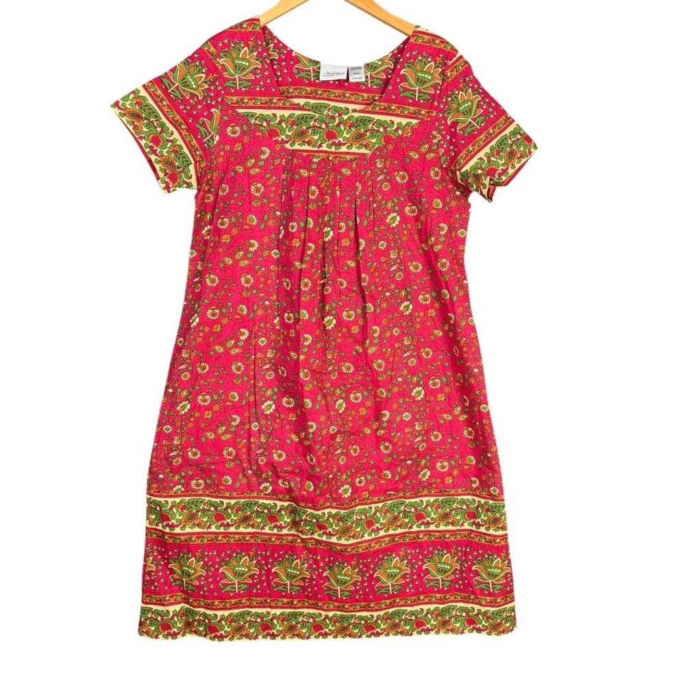 Vermont Country Store Knee Length Floral Cotton Muumuu Dress Women’s Sz S (NWOT)